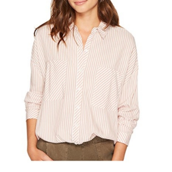 1. State Pink Striped Shirt - Picture 1 of 7